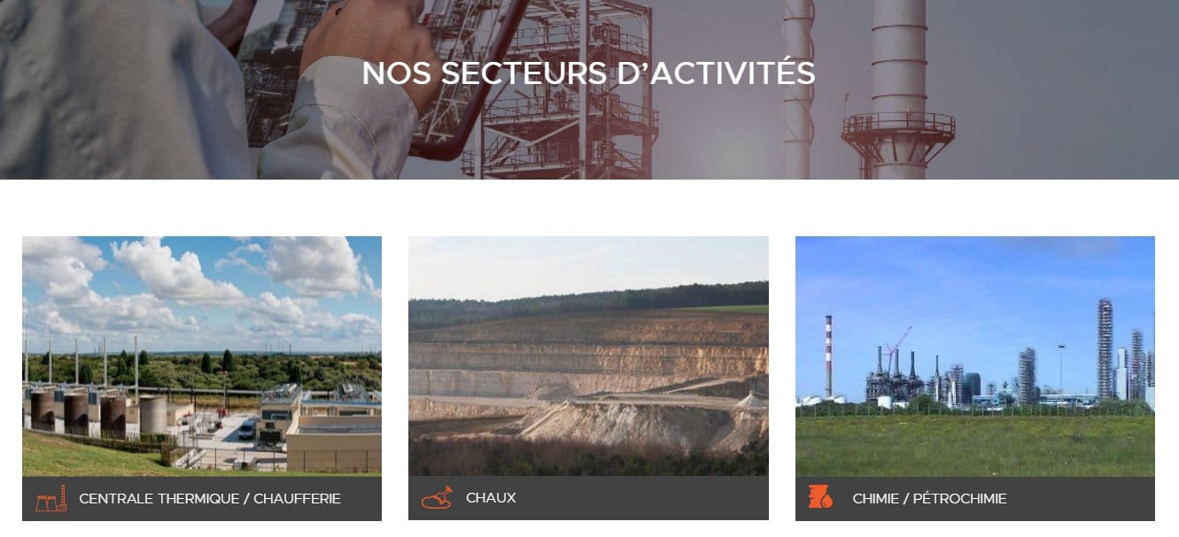 refonte site internet SAF Nord page secteurs d'activités